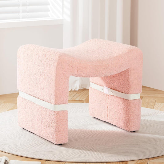 Dressing stool chair with removable legs and side straps
