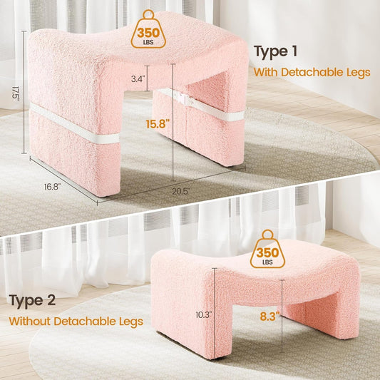 Dressing stool chair with removable legs and side straps