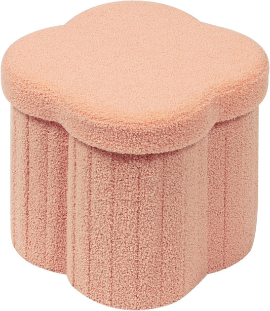 Flower shape footstool with storage for living room